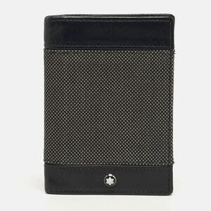 Montblanc Meisterstuck Business Black/grey Canvas And Leather Bifold Card Holder